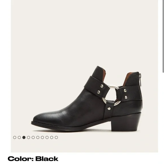 FRYE - RAY HARNESS BACK ZIP - BLACK - SZ 5.5 - Picture 6 of 7